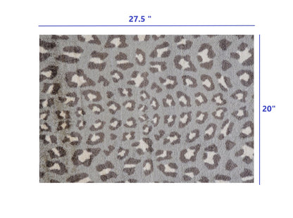 2' X 3' Gray And Ivory Animal Print Shag Area Rug
