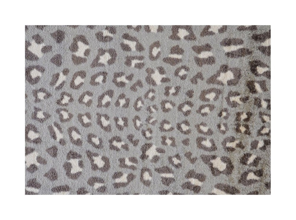 2' X 3' Gray And Ivory Animal Print Shag Area Rug