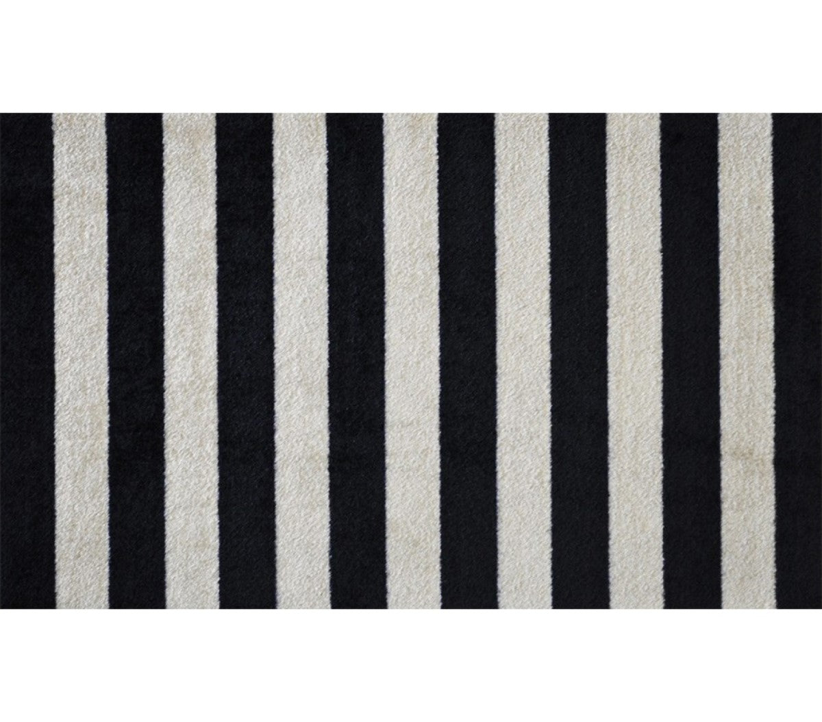 2' x 4' Black and Tan Wide Stripe Washable Floor Mat