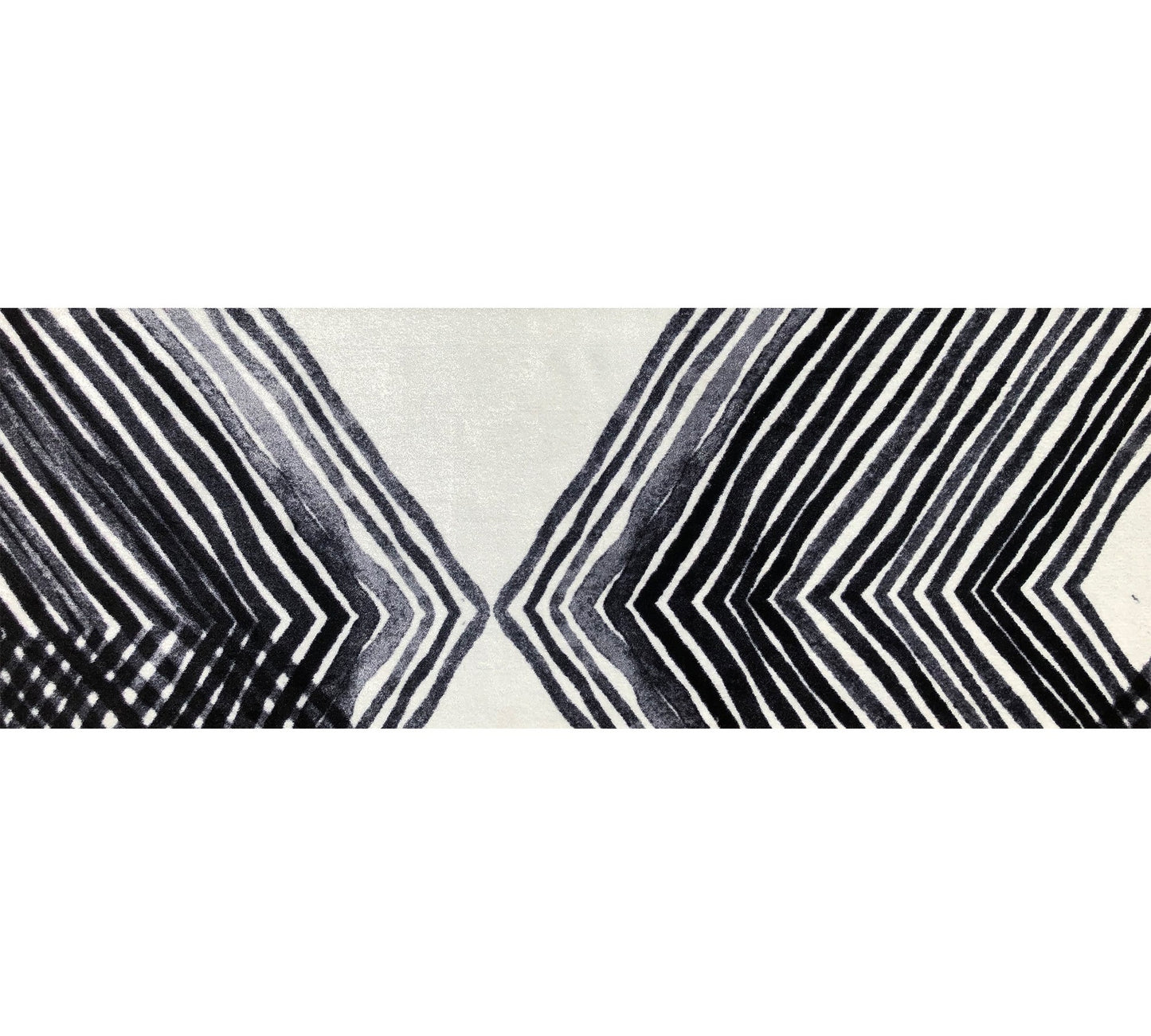 2' X 6' Black and Gray Abstract Arrow Washable Runner Rug