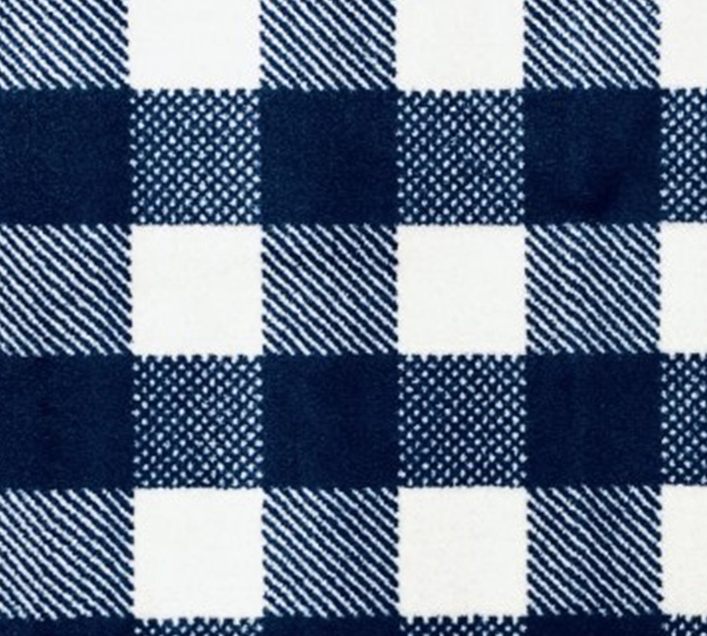 2' X 6' Navy and White Buffalo Plaid Washable Runner Rug