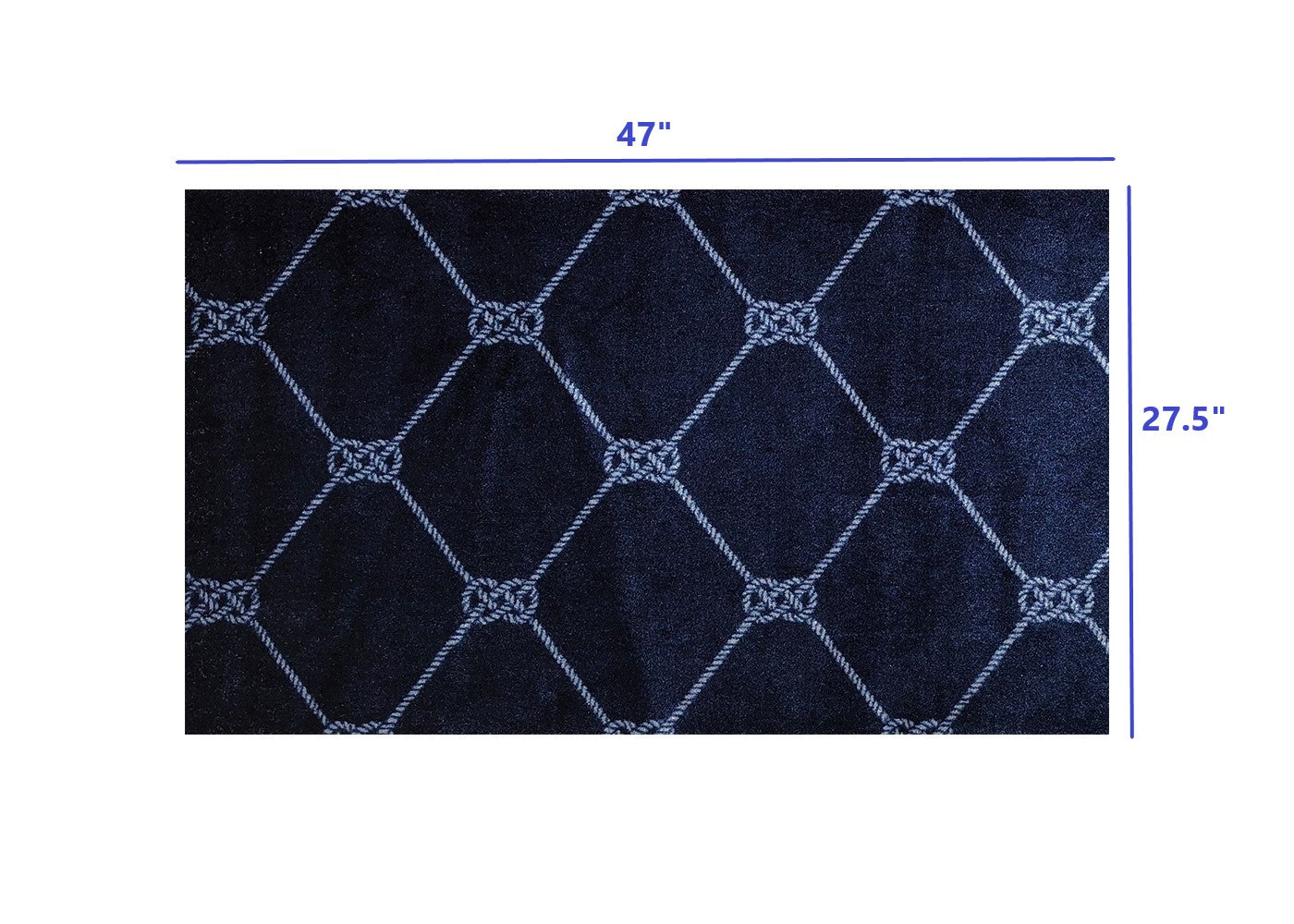 2' x 3' Navy Nautical Knots Washable Floor Mat