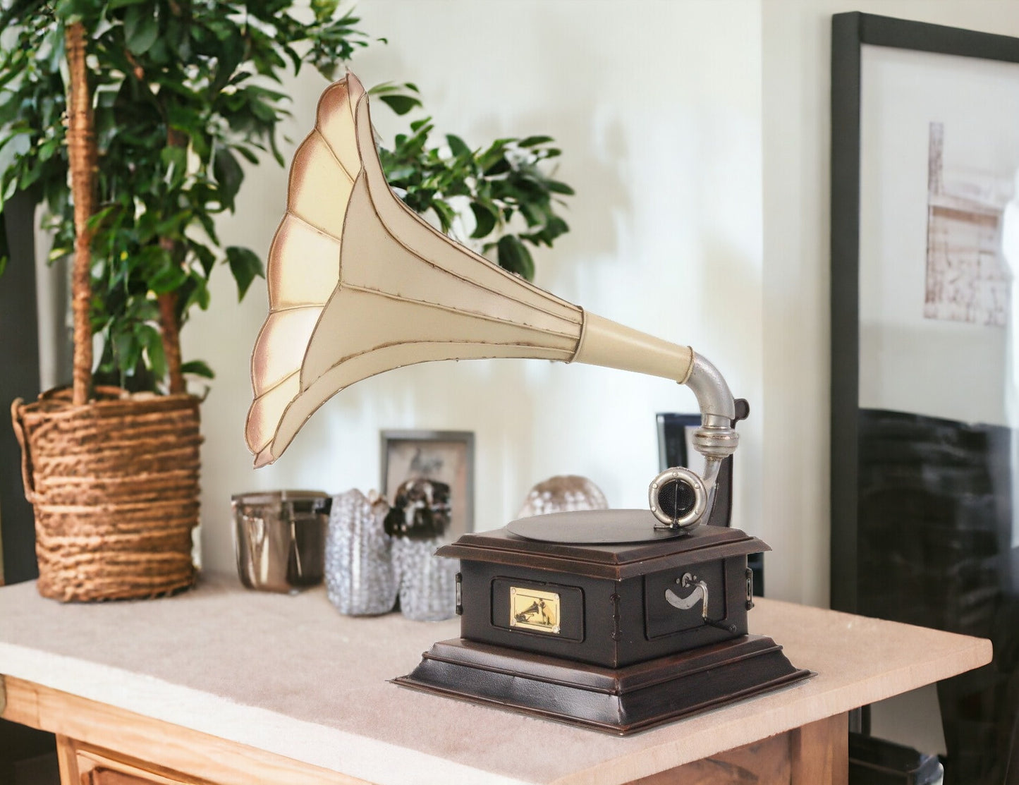 c1911 HMV Gramophone Built to Scale Model Sculpture