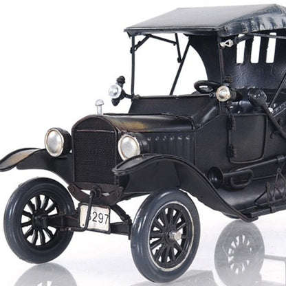 12" Black Metal c1908 Ford Model Car Tabletop Sculpture