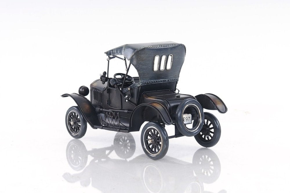 12" Black Metal c1908 Ford Model Car Tabletop Sculpture