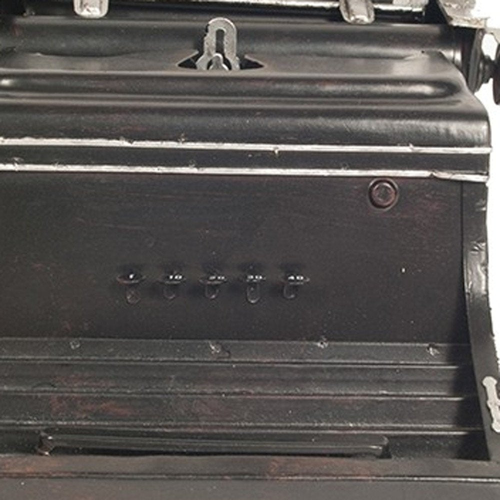 9" Black Metal German Replica Typewriter Tabletop Sculpture