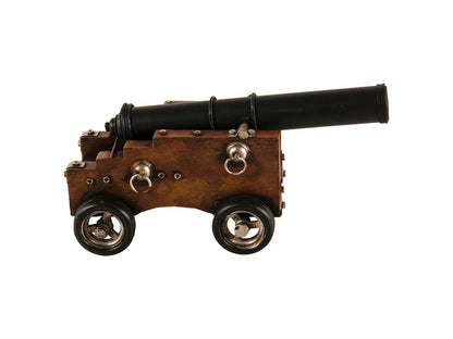 6" Black And Brown Metal Hand Painted Figurine Tabletop Sculpture