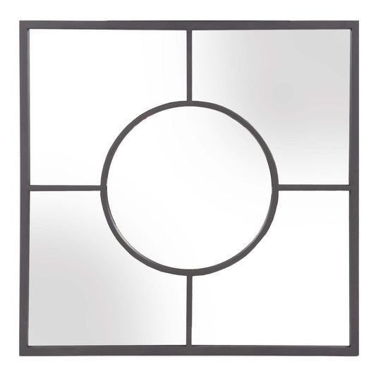 24" Graphite Metal Square Framed Accent Mirror
