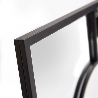 24" Graphite Metal Square Framed Accent Mirror