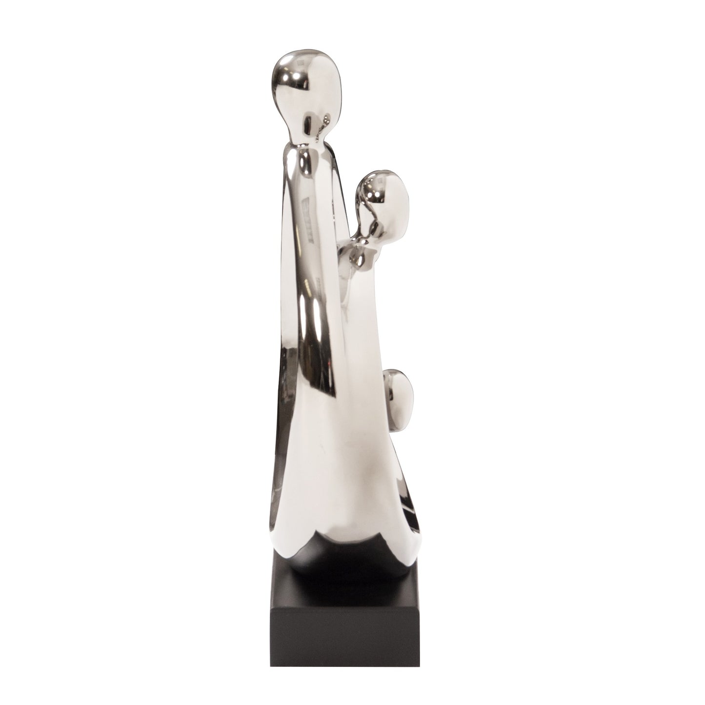Modern Silver and Black Family Trio Sculpture