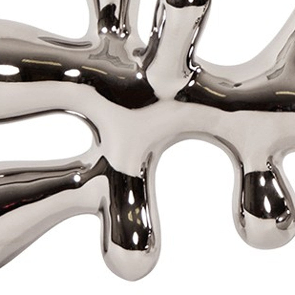Silver Metalic Abstract Tabletop Sculpture
