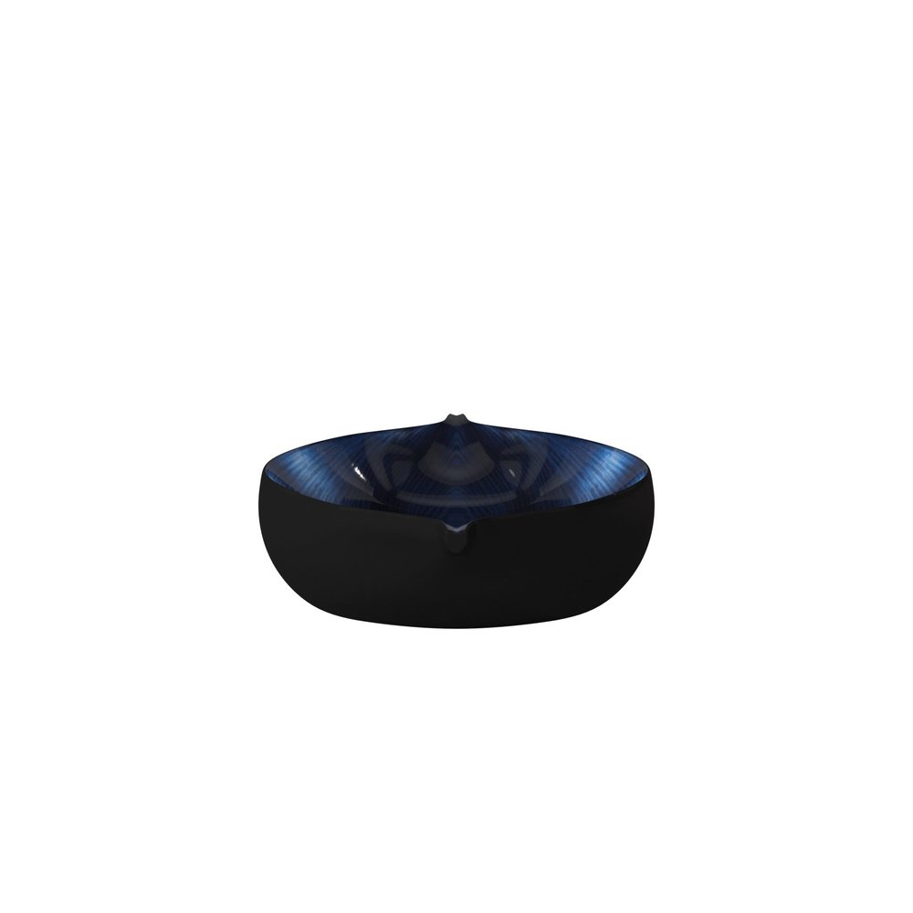 19" Black And Blue Solid Wood Novelty Centerpiece Bowl