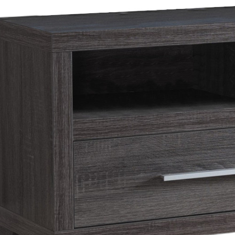 60" Gray Cabinet Enclosed Storage TV Stand