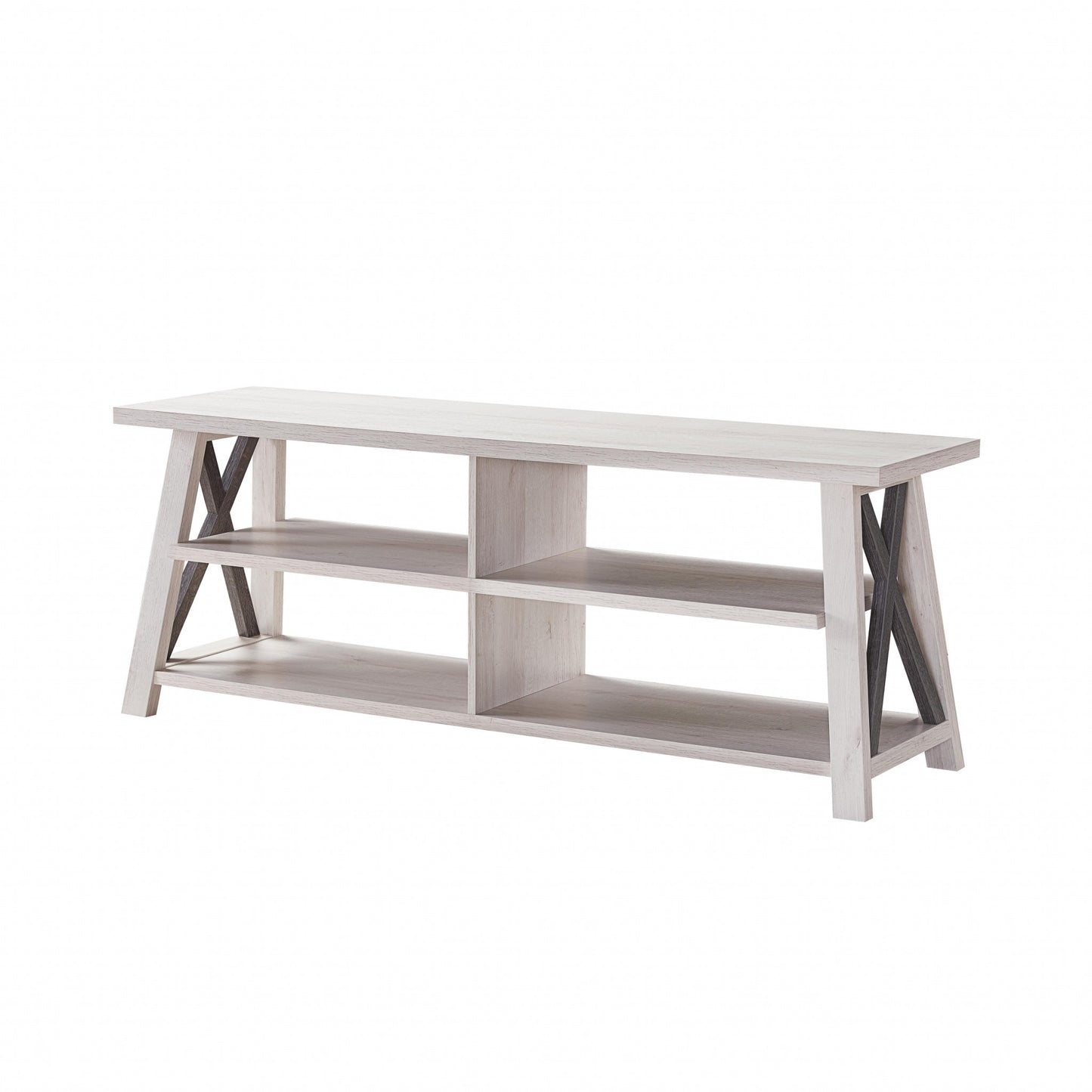 60" Gray and White Modern Farmhouse TV Stand