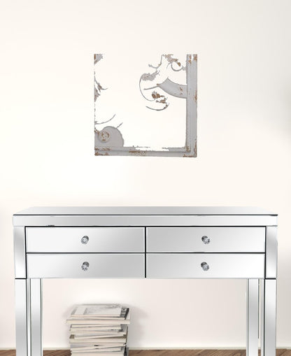 Set of Four White Wood Square Framed Art