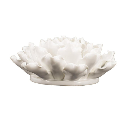 6" Off White Ceramic Flower Hanging Dimensional Sculpture