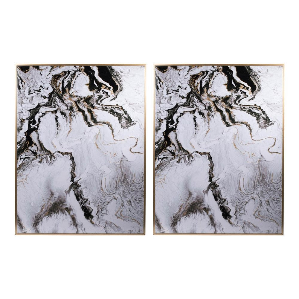Set of Two White Framed Art