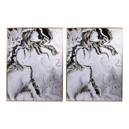 Set of Two White Framed Art