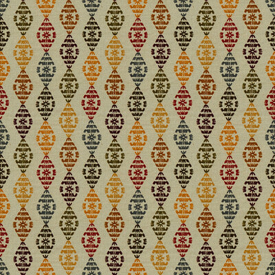 KRAVET DESIGN EMBROIDERY GEOMETRIC BEIGE,BURGUNDY,GOLD   - 4012.416.0