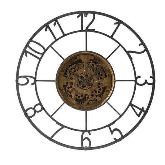 Round Decorative Gear Iron Wall Clock