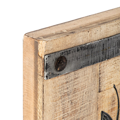 36" X 2" Brown Mango Wood Square Hanging Tapestry