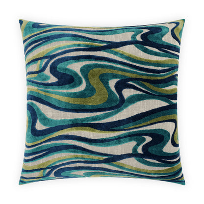 D.V. KAP HOME   24" x 24" Sway Pillow - Blue Abstract, Modern     - 4015-B-2424