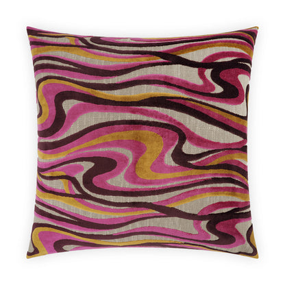 D.V. KAP HOME   24" x 24" Sway Pillow - Fuchsia Abstract, Modern     - 4015-F-2424