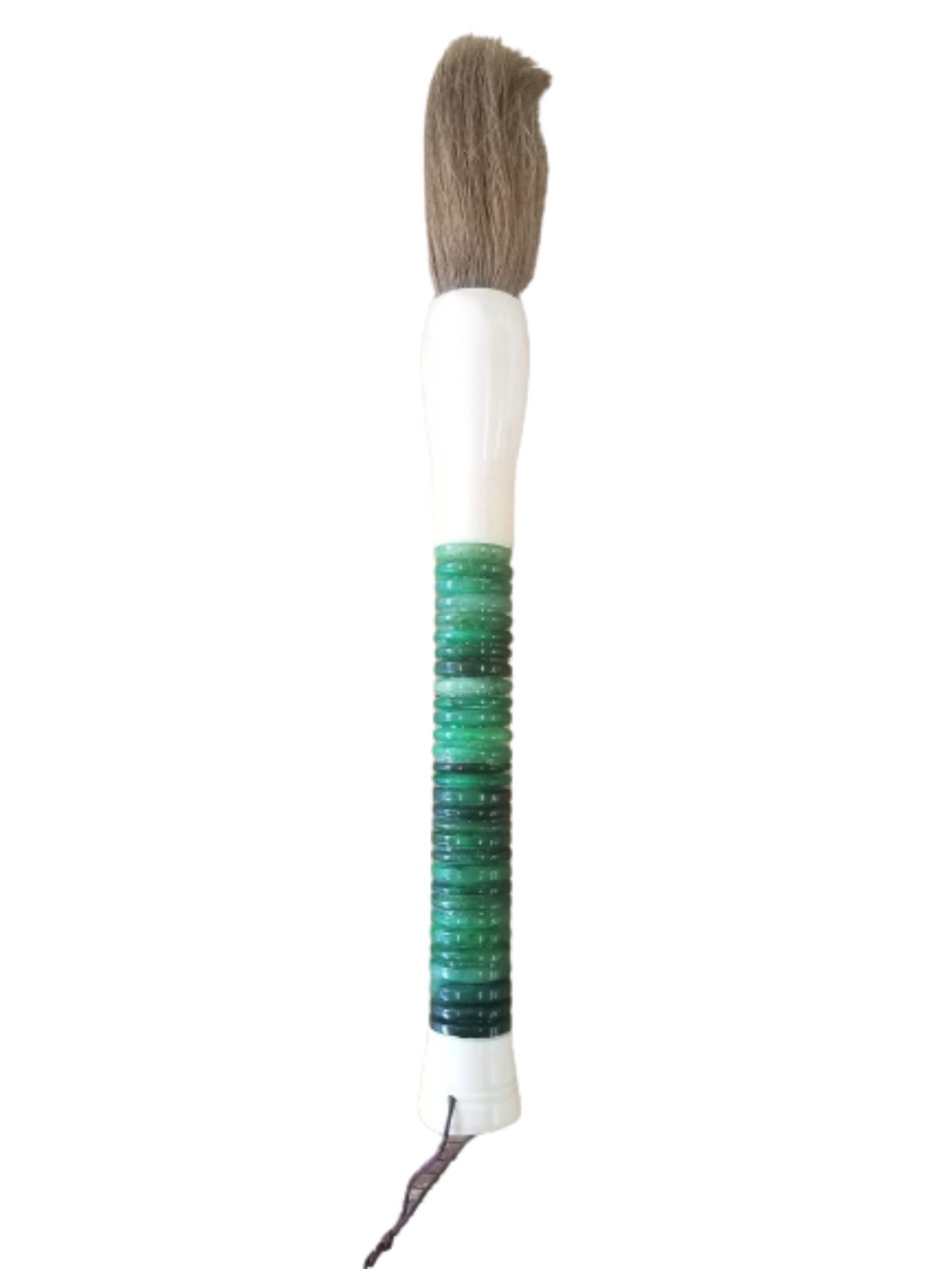 Light Green Jade Abacus Disc Decorative Calligraphy Brush