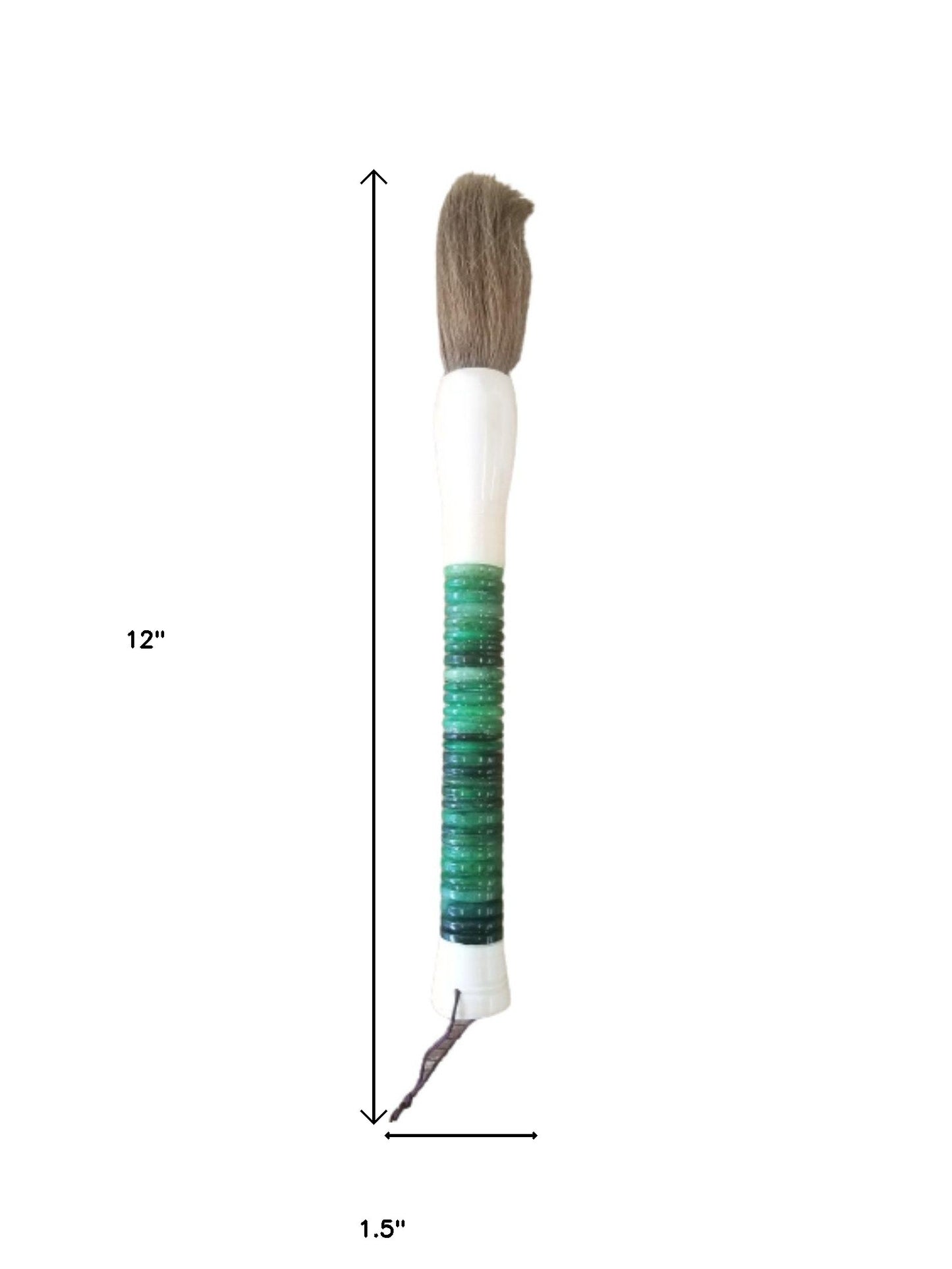 Light Green Jade Abacus Disc Decorative Calligraphy Brush