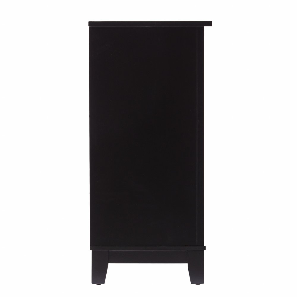 50" Black Solid Wood Two Drawer Sideboard