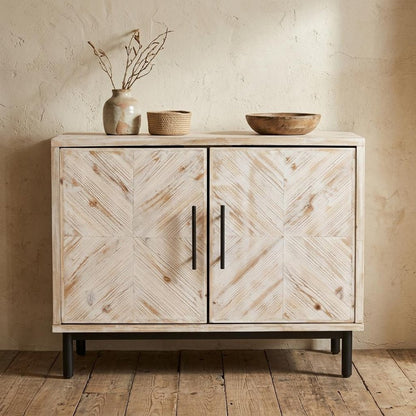 Modern Farmhouse Rustic Natural Accent Storage Cabinet