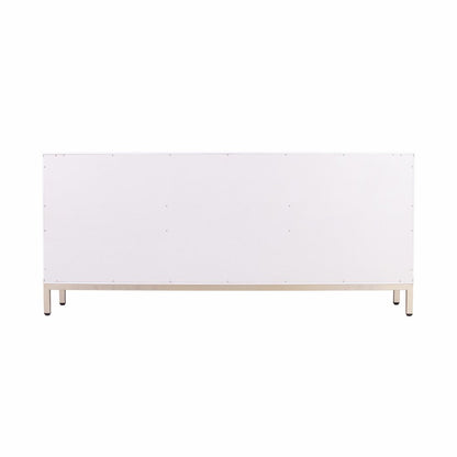 59" White and Gold Sideboard with Three Doors