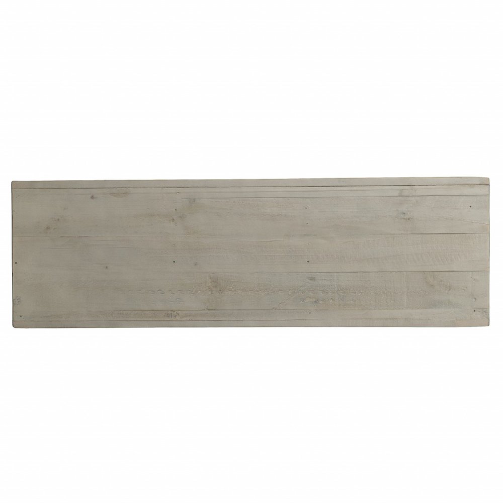 40" White Carved Geometric Sideboard with Two Doors