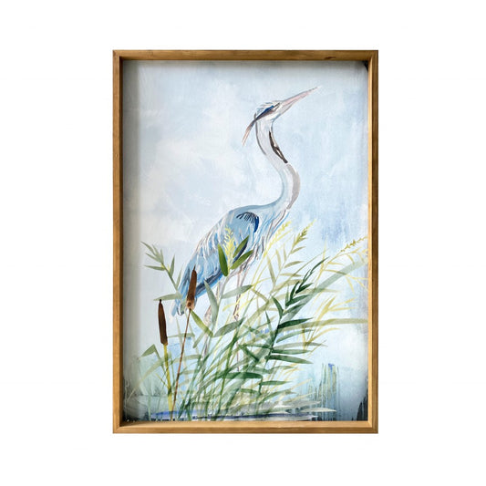 Stunning Heron Wooden Framed Canvas Wall Art Picture Frame Graphic Art Wall Art