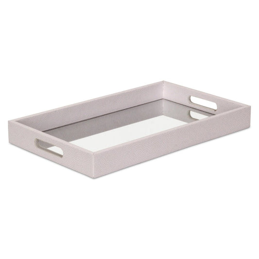 16 in white shagreen and mirror tray