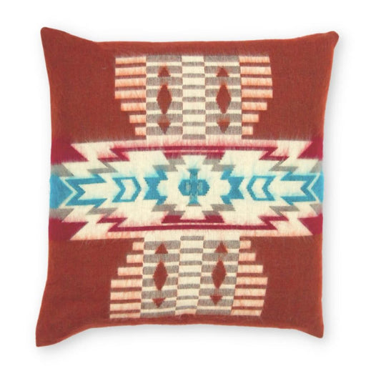 20" Brown and White Southwestern Acrylic Throw Pillow Cover