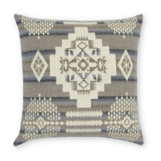 20" Gray and White Southwestern Acrylic Throw Pillow Cover