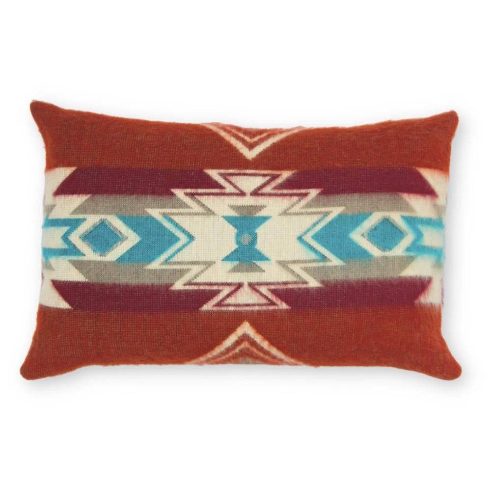 14" X 20" Brown and White Southwestern Acrylic Throw Pillow Cover