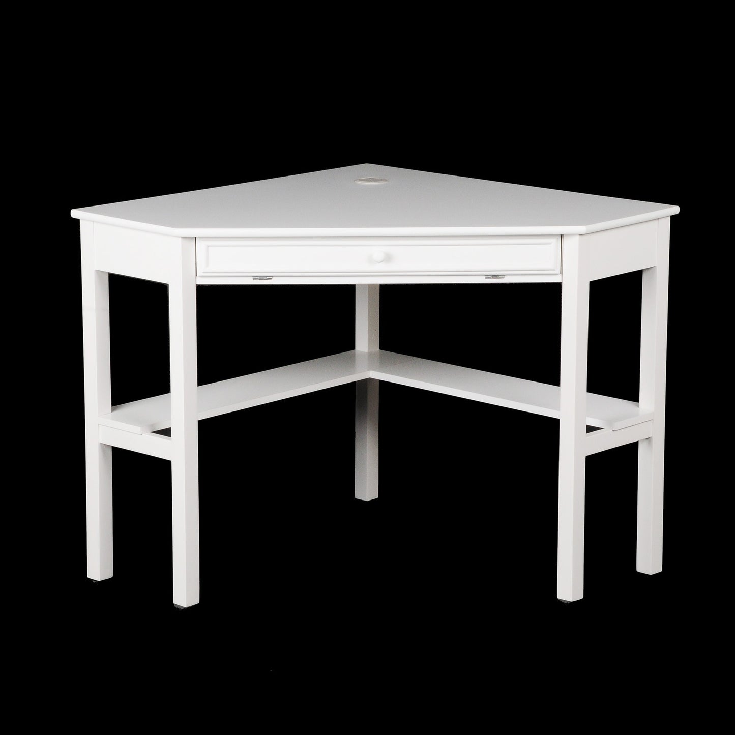 48" White Solid Wood Corner Writing Desk