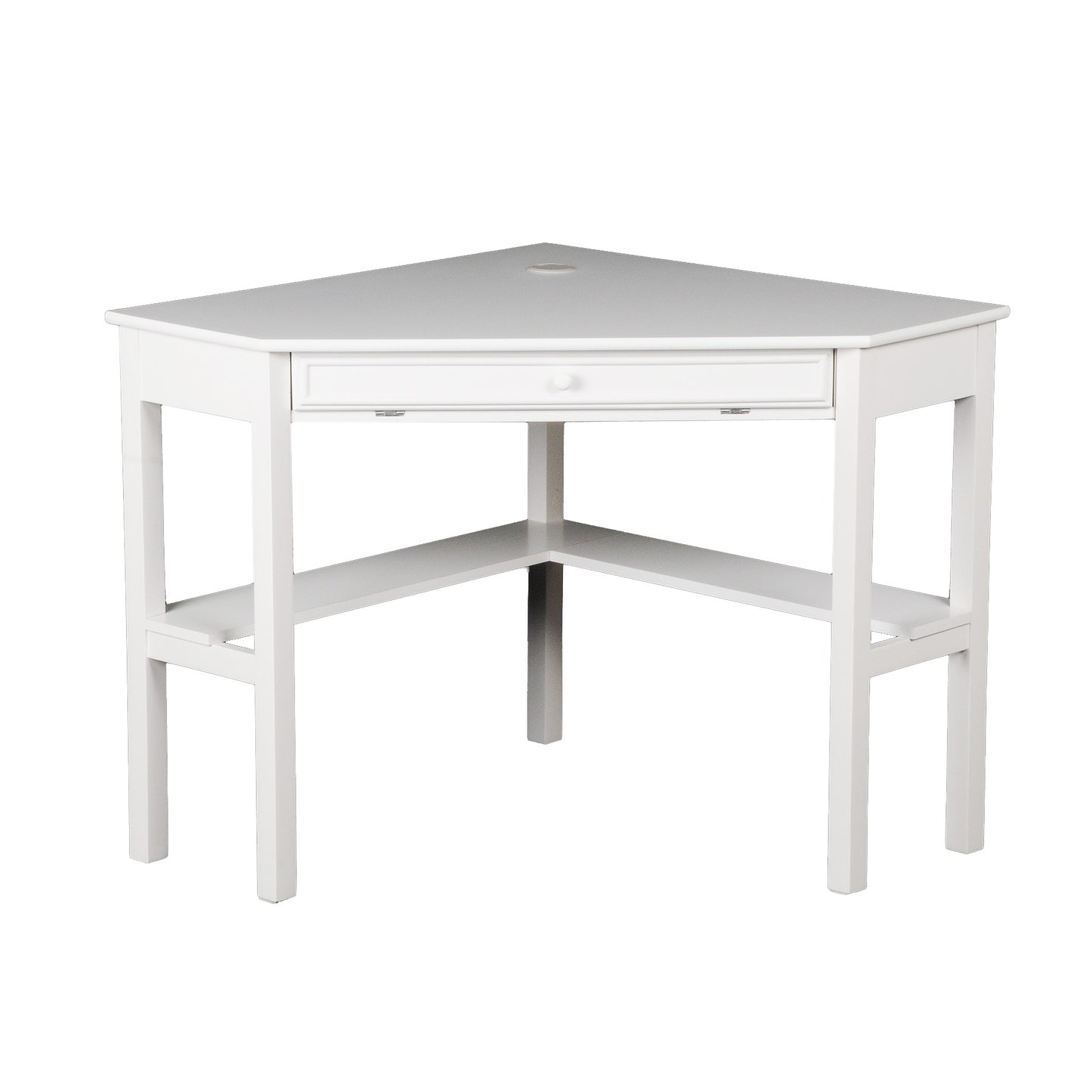 48" White Solid Wood Corner Writing Desk