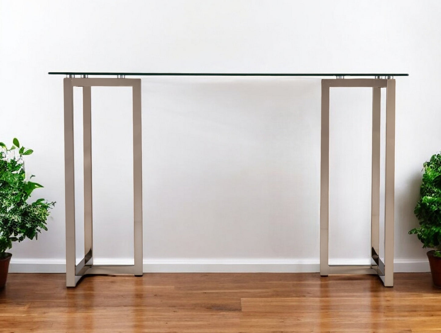 48" Clear and Champagne Glass Writing Desk