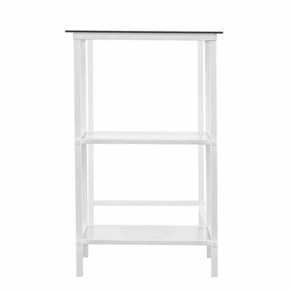 42" Clear and White Glass Writing Desk