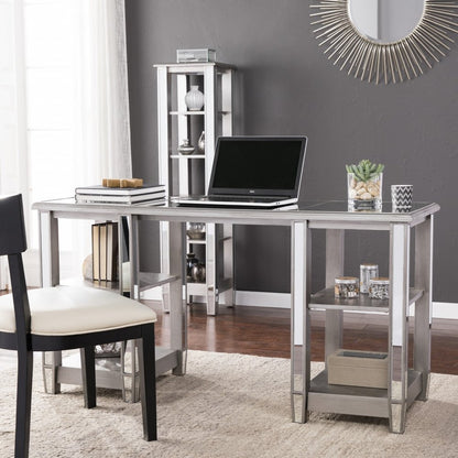 50" Silver Mirrored Writing Desk