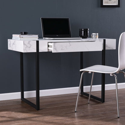 45" White and Black Writing Desk
