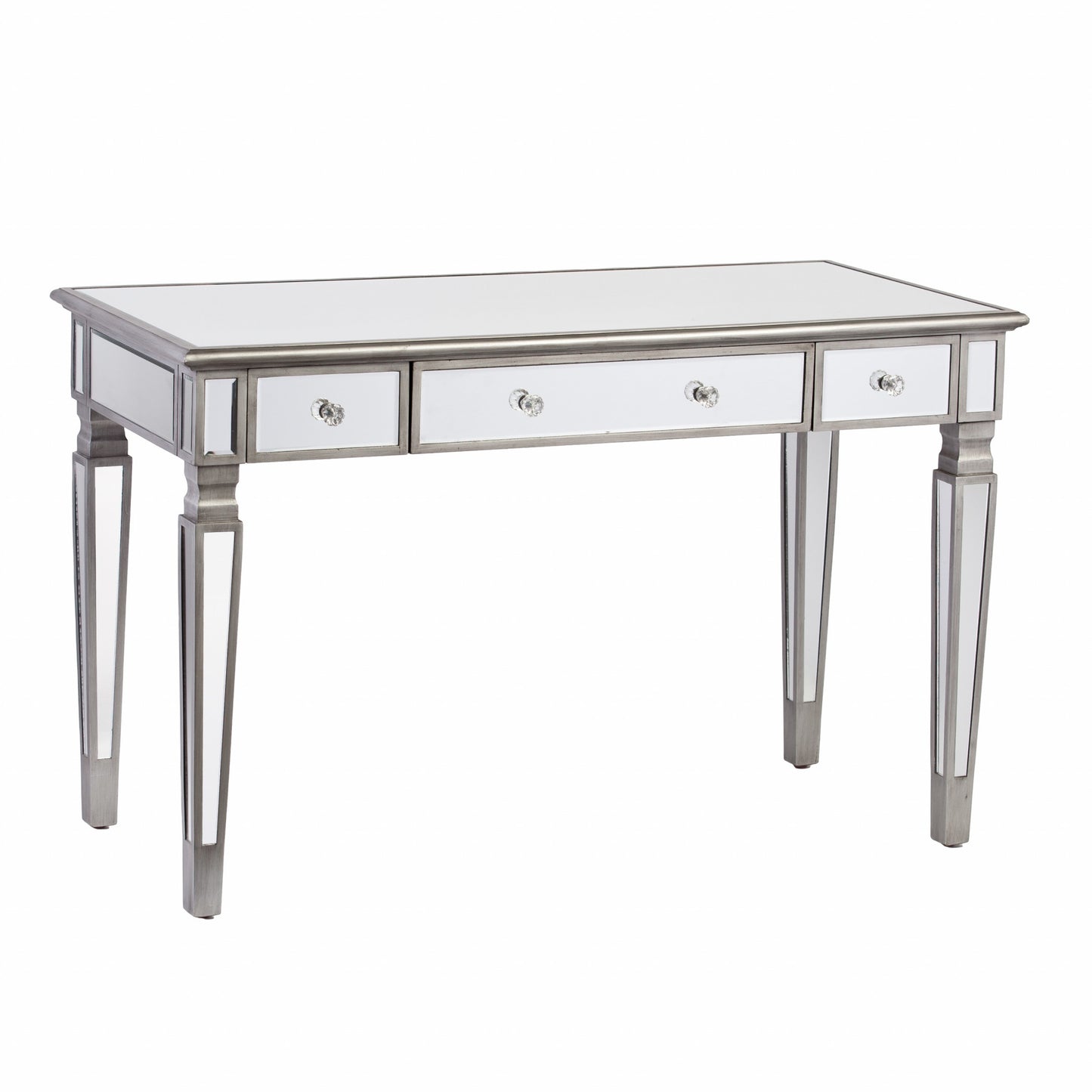 48" Silver Mirrored With Three Drawers