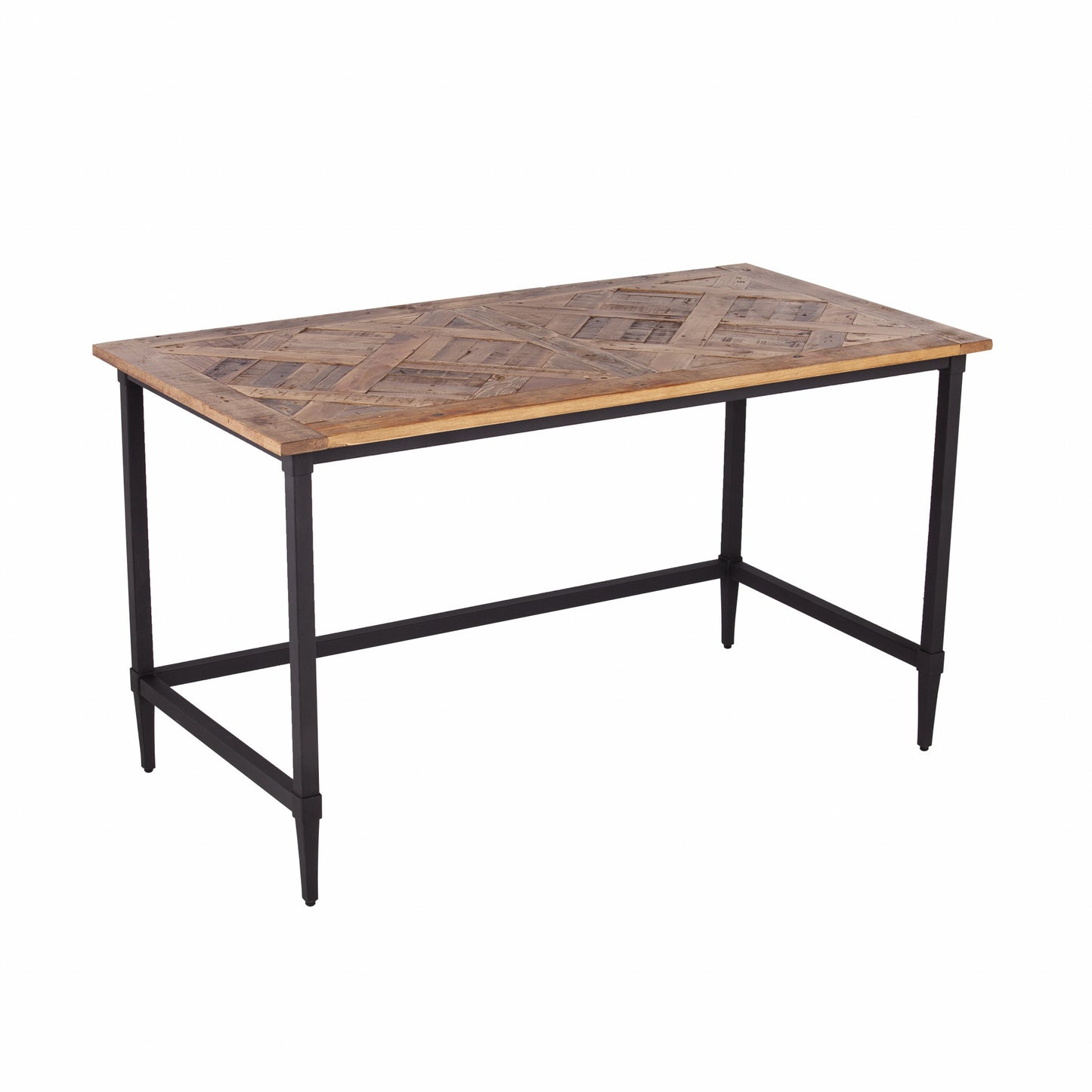 53" Natural And Black Writing Desk