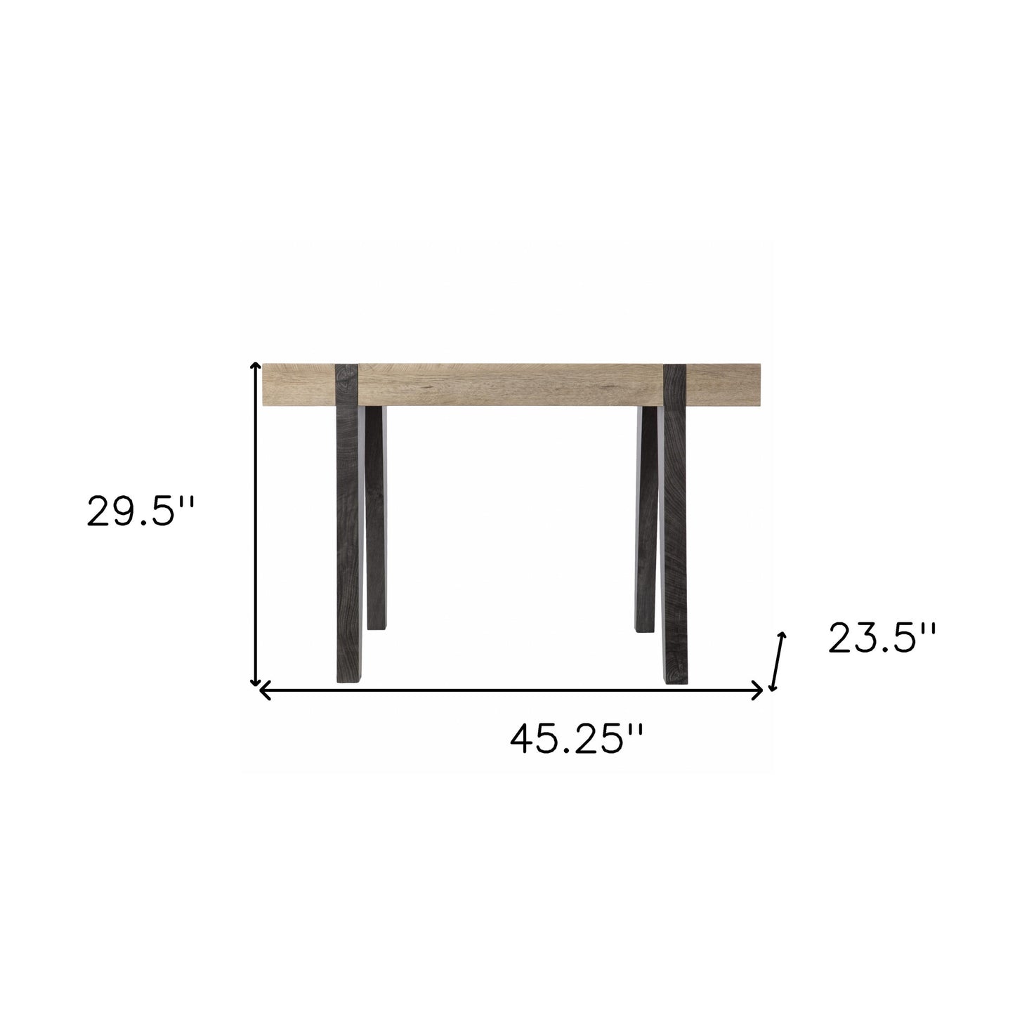 45" Natural and Dark Brown Writing Desk