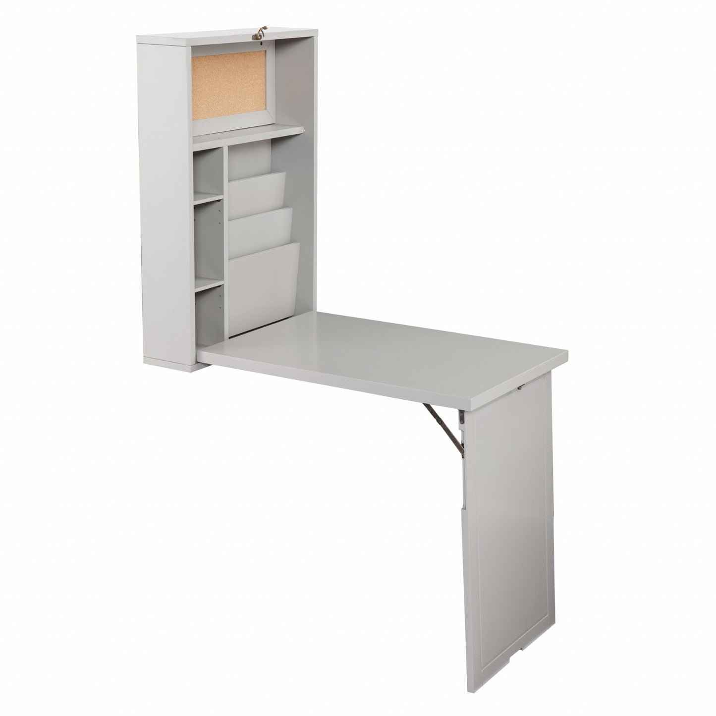 22" Gray Wall Mounted Floating Desk