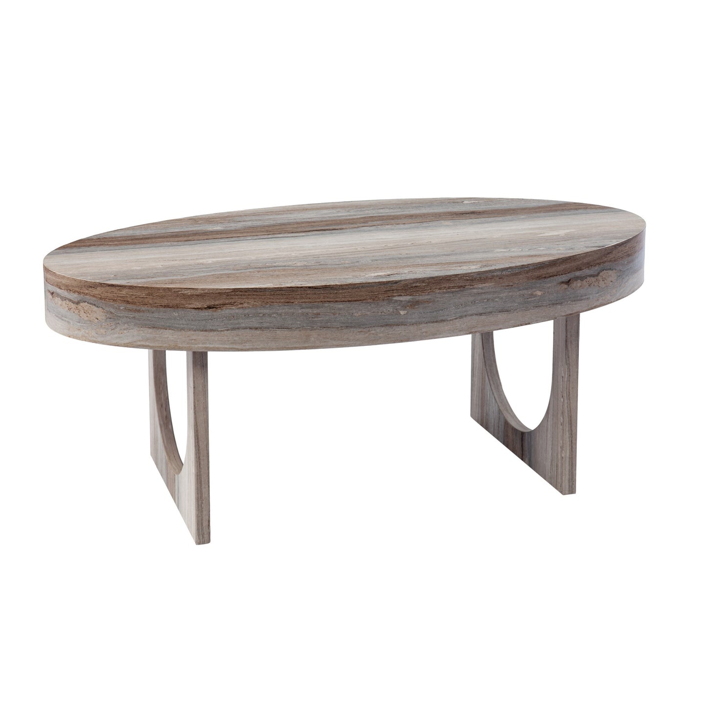 43" Brown Solid Manufactured Wood Oval Coffee Table