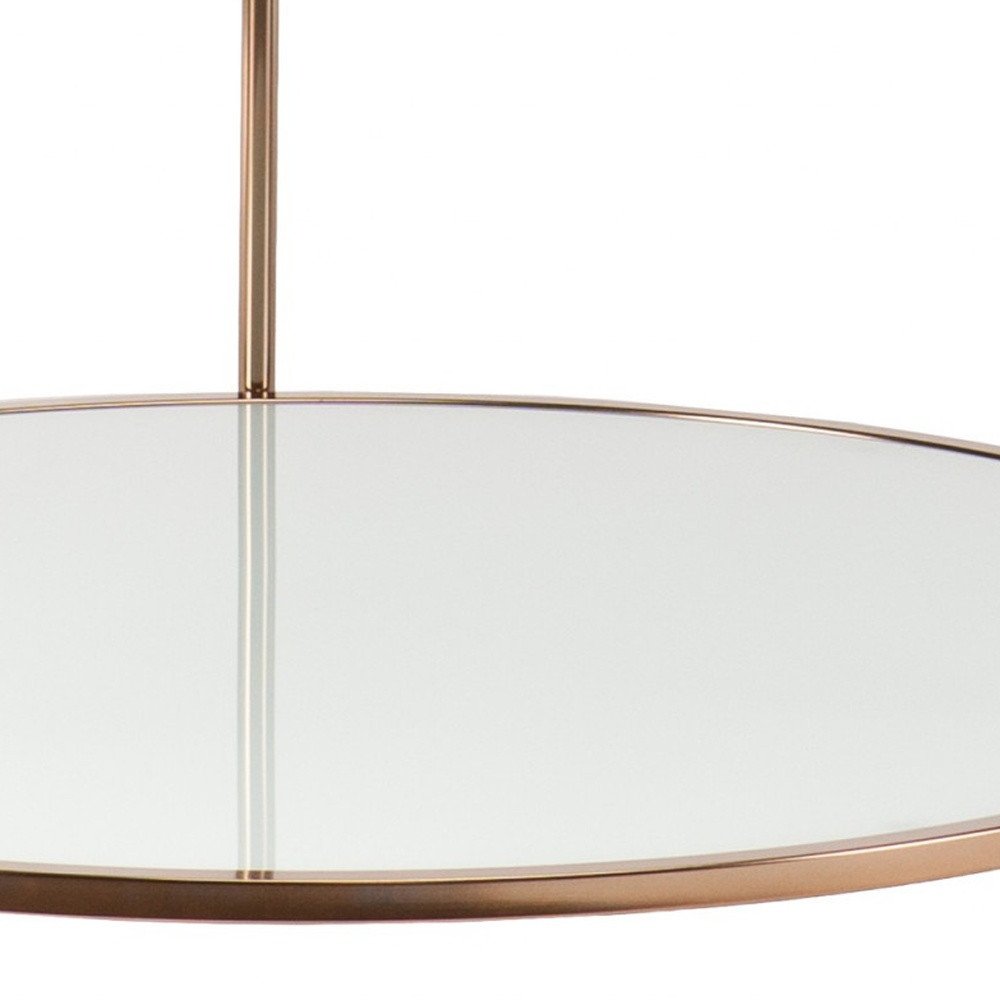 34" Clear and Gold Glass with Iron Round Coffee Table